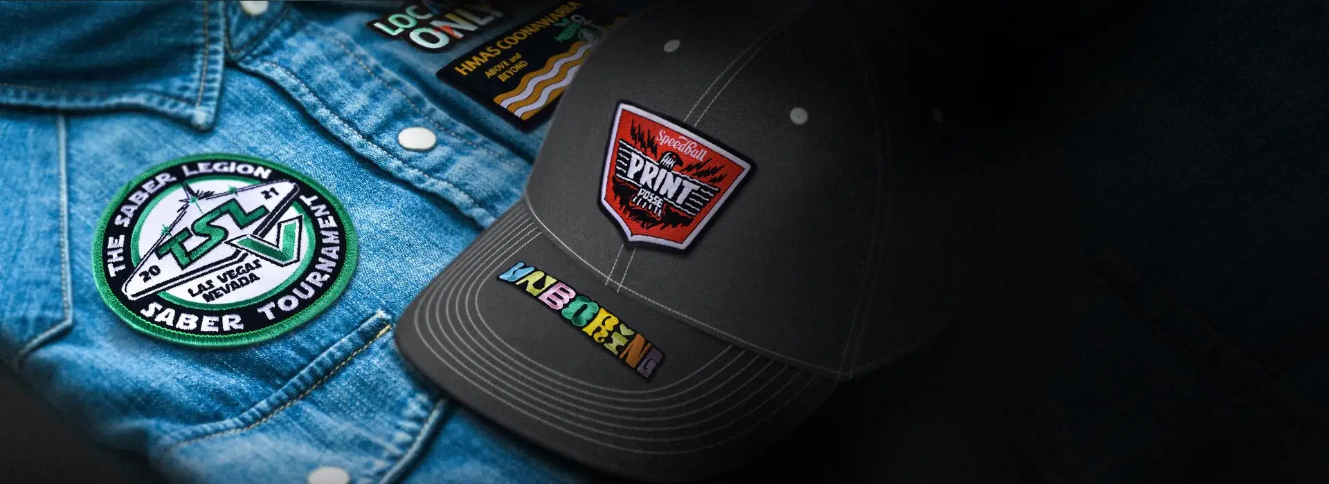 embroidered badges display