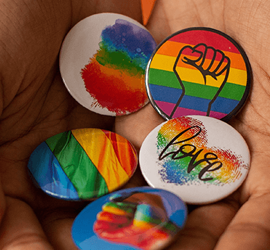 rainbow pride button badges