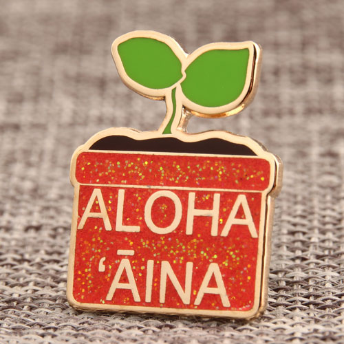 Aloha Aina glitter enamel badges