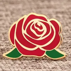 red flower custom pin badges