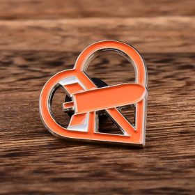 Orange Heart Cut-out Pins